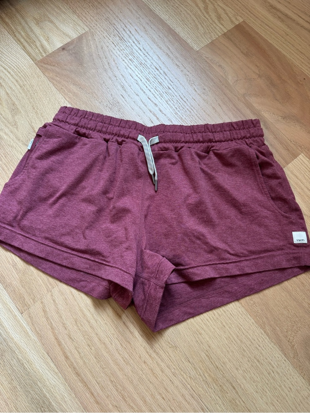 Vuori Maroon Women's Lounge Shorts with Drawstring